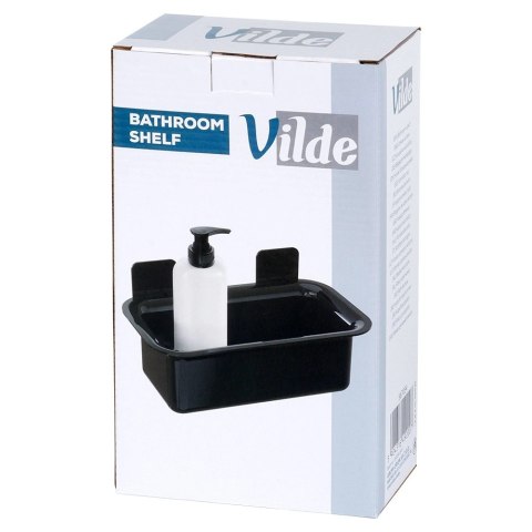 Półka Pod Prysznic Czarna Prostokątna Przyklejana Taśma 3M VILDE
