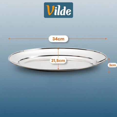 Półmisek Stalowy Owalny Duży Taca do Serwowania 34 x 215 cm VILDE