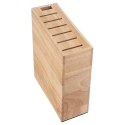 Stojak na Noże Drewno Kauczukowe 6 Miejsc Ostrzałka 23 cm ORION