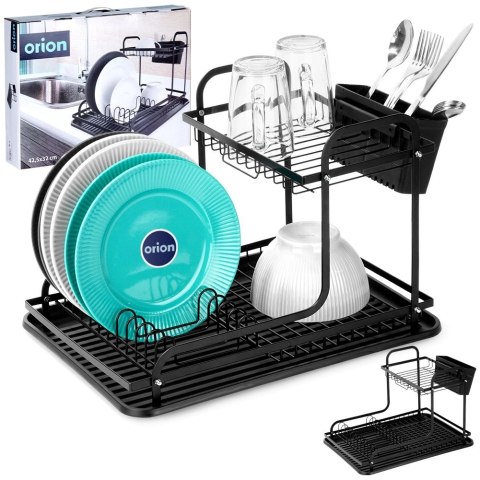 Suszarka na Naczynia 2-Poziomowa Czarna RADKA na Sztućce 42,5 cm ORION