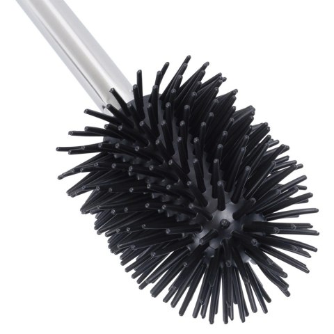 Szczotka Silikonowa Zapasowa do WC Stalowy Uchwyt Czarna 35 cm VILDE