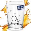 Szklanka Dekoracyjna z Grafiką KOTEK do Napojów i Mleka 500 ml ORION