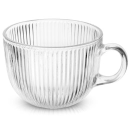 Szklanka XXL z Uchem Ryflowana Duża do Kawy i Herbaty 500 ml ORION