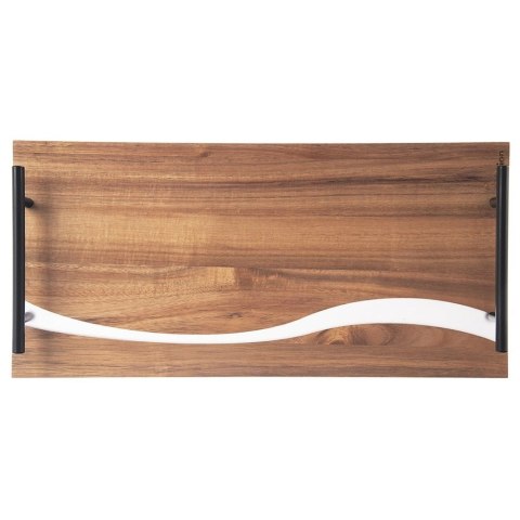 Taca do Serwowania Drewniana RIVER 42 x 20 cm ORION Żywica Uchwyty Metalowe