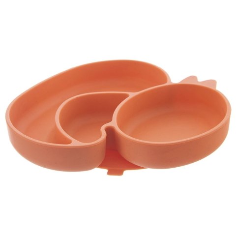 Talerz dla Dziecka Silikon Dzielony Kaczka ORION Przyssawka Pomarańcz