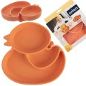 Talerz dla Dziecka Silikon Dzielony Kaczka ORION Przyssawka Pomarańcz
