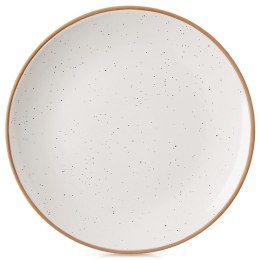 Talerz Obiadowy Płytki Ceramiczny Beżowy 27 cm ORION Kamionkowy Brzeg