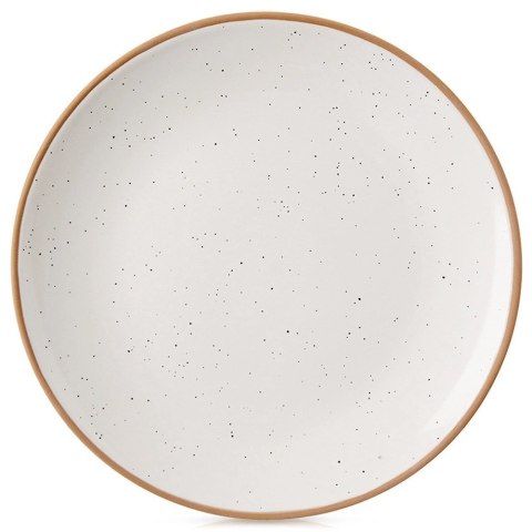 Talerz Obiadowy Płytki Ceramiczny Beżowy 27 cm ORION Kamionkowy Brzeg
