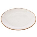 Talerz Obiadowy Płytki Ceramiczny Beżowy 27 cm ORION Kamionkowy Brzeg