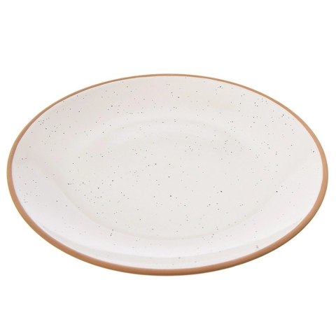 Talerz Obiadowy Płytki Ceramiczny Beżowy 27 cm ORION Kamionkowy Brzeg