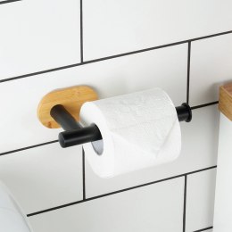 Uchwyt na Papier Stal Nierdzewna z Bambusem VILDE Taśma 3M 17 x 8,5 cm