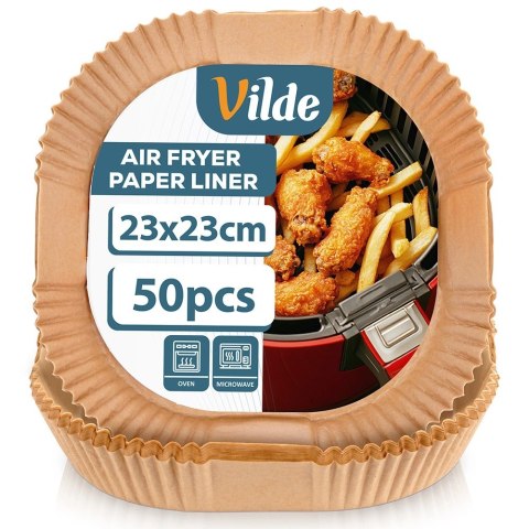 Wkład do Frytkownicy Air Fryer 50 szt. VILDE Papier Kwadratowy 23 x 23 cm