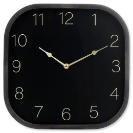 Zegar Ścienny 30 cm VILDE Kwadratowy Czarno-Złoty Tworzywo Ozdobny