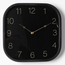Zegar Ścienny 30 cm VILDE Kwadratowy Czarno-Złoty Tworzywo Ozdobny