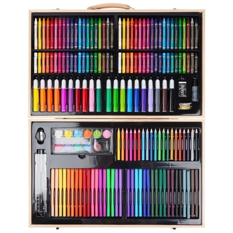 Zestaw Artystyczny 180 el. FREE & EASY do Malowania Walizka Drewniana