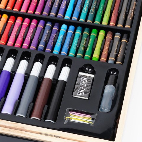 Zestaw Artystyczny 180 el. FREE & EASY do Malowania Walizka Drewniana