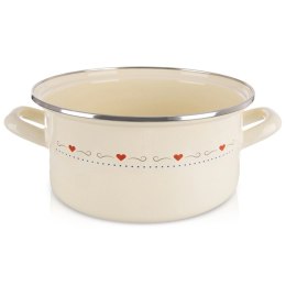 Garnek Emaliowany 4 L ORION TONCA Kremowy 24 cm Indukcja Zmywarka