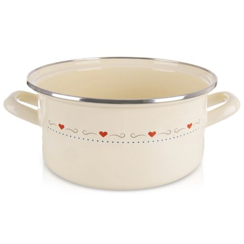 Garnek Emaliowany 4 L ORION TONCA Kremowy 24 cm Indukcja Zmywarka