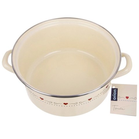 Garnek Emaliowany 4 L ORION TONCA Kremowy 24 cm Indukcja Zmywarka