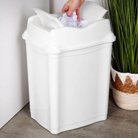 Kosz na Śmieci Plastikowy Biały 28 L ORION Wytrzymały i Pojemny