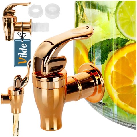 Kranik do Słoja na Napoje Srebrny VILDE Uniwersalny Praktyczny na Co Dzień