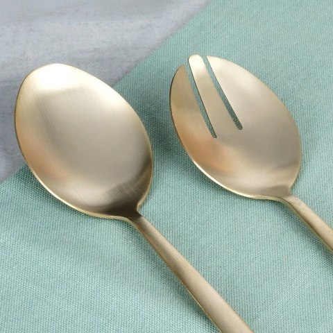 Łyżki do Sałatek Stal Nierdzewna Złote 25 x 5,5 cm 2 Szt. EXCELLENT