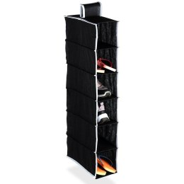 Organizer Wiszący do Szafy 6 Półek 30 x 15 x 84 cm STORAGE SOLUTIONS Czarny