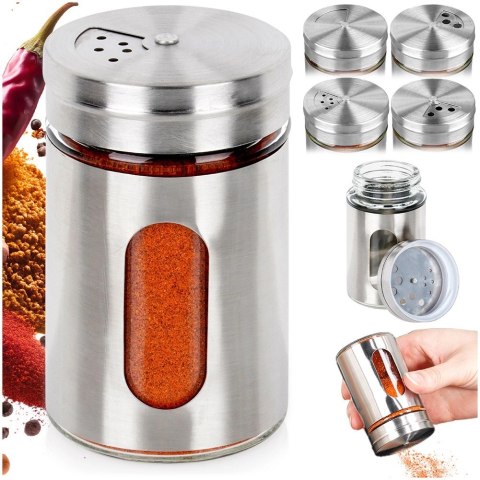 Pojemnik Szklany na Przyprawy Sitko 100 ml EXCELLENT z Dozownikiem 8 x 5 cm