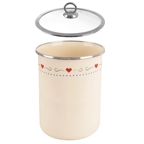 Pojemnik Emaliowany TONCA 1,9 L ORION Szklana Pokrywka 21 x 13 cm