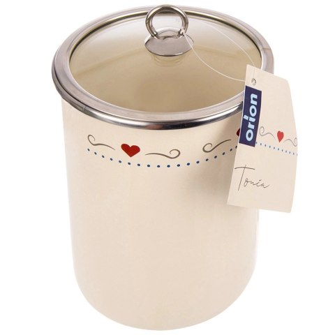 Pojemnik Emaliowany TONCA 1,9 L ORION Szklana Pokrywka 21 x 13 cm