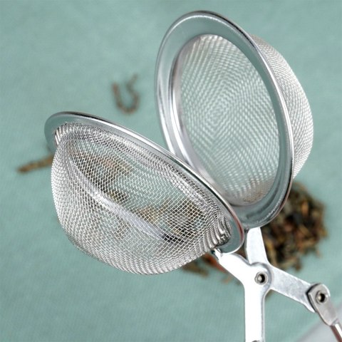 Sitko do Zaparzania Herbaty Szczypce Podwójna Siatka Stal 5 x 16 cm VILDE