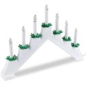 Świecznik adwentowy na 7 świeczek biały 41,5x29 cm