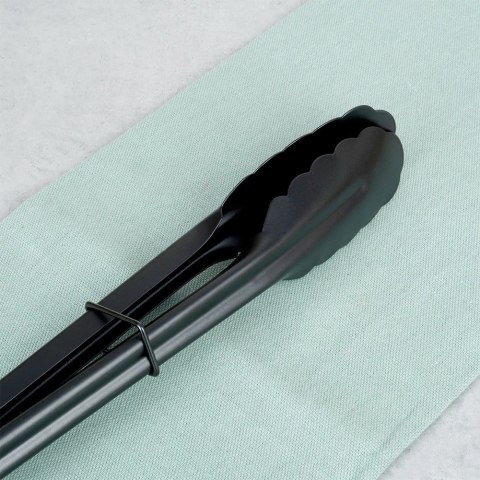 Szczypce Kuchenne Stalowe Czarne do Grillowania z Blokadą 31 cm EH