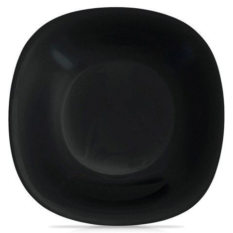 Talerz Obiadowy Głęboki Szkło Czarne LUNA Kwadratowy 650 ml ORION