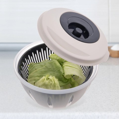 Wirówka Suszarka do Sałaty ELA 4,5 L ORION Ręczna z Korba Szaro-Biała