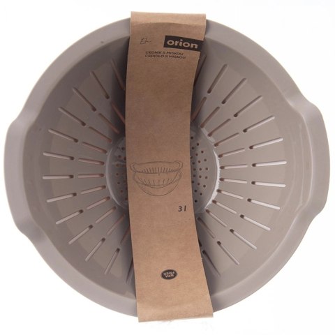 Zestaw Cedzak z Miską ORION ELA 3 L Beżowo-Biały 2w1 do Odcedzania