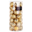 Bombki Choinkowe VILDE Złote 6 cm 35 szt. Nietłukące Wytłaczane Brokat