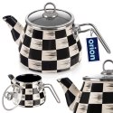 Czajnik Emaliowany ORION SZACHOWNICA 2 L ze Szklaną Pokrywką Indukcja