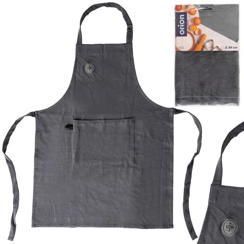 Fartuch Kuchenny Bawełniany ORION Szary Wiązany z Kieszenią 70x84 cm