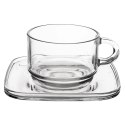 Filiżanki ze Spodkiem LAV Szklane 250 ml Przezroczyste do Zmywarki 6 szt.