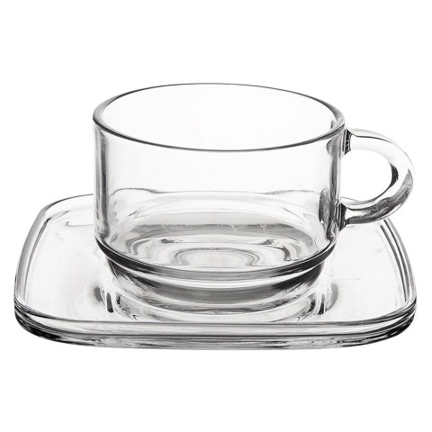 Filiżanki ze Spodkiem LAV Szklane 250 ml Przezroczyste do Zmywarki 6 szt.