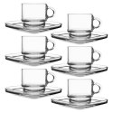 Filiżanki do Espresso LAV Szklane 75 ml Przezroczyste z Uchwytem 6 szt.