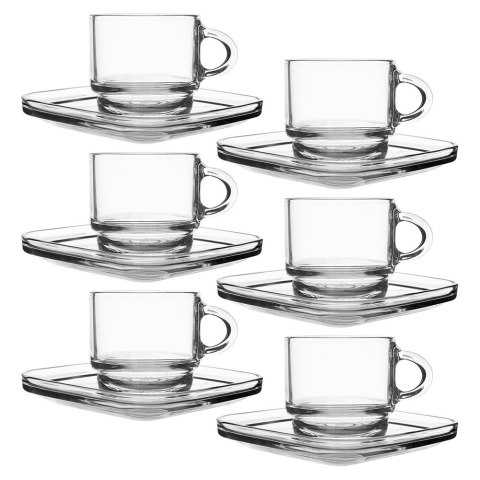 Filiżanki do Espresso LAV Szklane 75 ml Przezroczyste z Uchwytem 6 szt.
