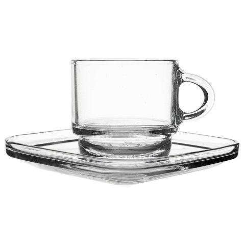Filiżanki do Espresso LAV Szklane 75 ml Przezroczyste z Uchwytem 6 szt.