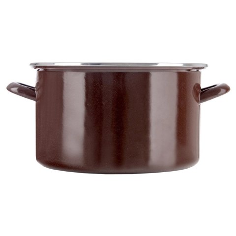 Garnek Emaliowany 10 L ORION BROWN Retro Duży 30 cm Indukcja Zmywarka