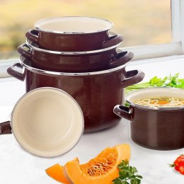 Garnek Emaliowany 11,5 L ORION BROWN Retro Duży 32 cm Indukcja