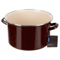 Garnek Emaliowany 11,5 L ORION BROWN Retro Duży 32 cm Indukcja