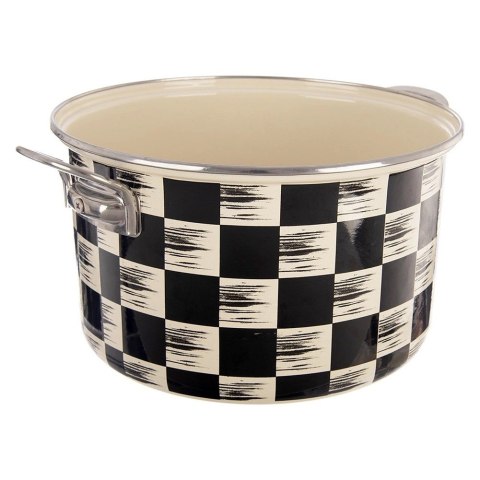 Garnek Emaliowany 6,5 L ORION SZACHOWNICA 26 cm Indukcja Zmywarka