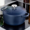 Garnek Żeliwny 3,3 L LITINA Emaliowany 22 cm Granatowy Indukcja