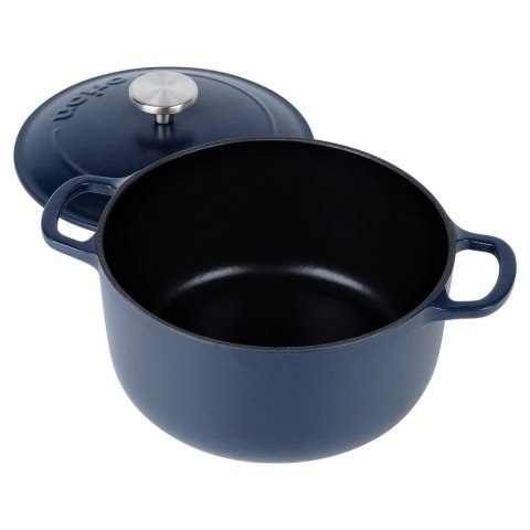 Garnek Żeliwny 3,3 L LITINA Emaliowany 22 cm Granatowy Indukcja